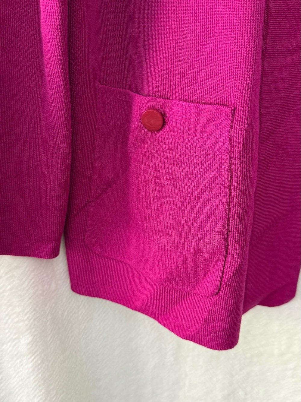 Anne Klein Fuchsia Open-Front Cardigan - Picture 2 of 3